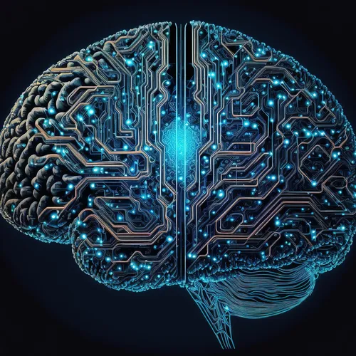 A glowing brain wired as a circuit board — one Brain, your choice of engine